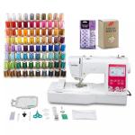 Brother Elite PE545 3.7-Inch LCD Touch Display Computerized Embroidery Machine Bundle with Needles, Bobbins and Thread Kit (4 Items)