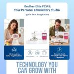 Brother Elite PE545 3.7-Inch LCD Touch Display Computerized Embroidery Machine Bundle with Needles, Bobbins and Thread Kit (4 Items)