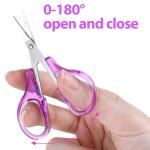 Ouligay 4Pcs Small Sewing Scissors Set - Stainless Steel Detail Craft Scissors with Cap for Paper Cutting, Sewing, Crafting, Quilting