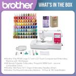 Brother Elite PE545 3.7-Inch LCD Touch Display Computerized Embroidery Machine Bundle with Needles, Bobbins and Thread Kit (4 Items)