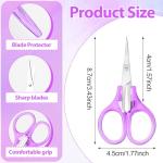 Ouligay 4Pcs Small Sewing Scissors Set - Stainless Steel Detail Craft Scissors with Cap for Paper Cutting, Sewing, Crafting, Quilting