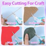 Ouligay 4Pcs Small Sewing Scissors Set - Stainless Steel Detail Craft Scissors with Cap for Paper Cutting, Sewing, Crafting, Quilting