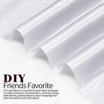 Horbaunal White Satin Fabric 60 Inch Wide by The Yard, Soft Charmeuse Satin Fabric for Wedding Dress, DIY Craftings, Costumes, 1 Yard