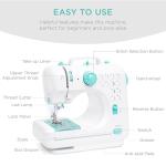 Best Choice Products Compact Sewing Machine, 42-Piece Beginners Kit, Multifunctional Portable 6V Beginner Sewing Machine w/ 12 Stitch Patterns, Light, Foot Pedal, Storage Drawer - Teal/White
