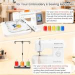New brothread 40 Colors Compatible with Brother Polyester Embroidery Machine Thread Kit 500M (550Y) Each Spool Compatible with Brother Babylock Janome Singer Pfaff Bernina Embroidery & Sewing Machine