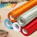 Horbaunal White Satin Fabric 60 Inch Wide by The Yard, Soft Charmeuse Satin Fabric for Wedding Dress, DIY Craftings, Costumes, 1 Yard