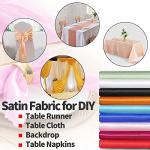 Horbaunal White Satin Fabric 60 Inch Wide by The Yard, Soft Charmeuse Satin Fabric for Wedding Dress, DIY Craftings, Costumes, 1 Yard