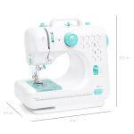 Best Choice Products Compact Sewing Machine, 42-Piece Beginners Kit, Multifunctional Portable 6V Beginner Sewing Machine w/ 12 Stitch Patterns, Light, Foot Pedal, Storage Drawer - Teal/White