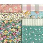Mililanyo 7 Pieces Cotton Fabric 18 x 22 Inches Precut Patchwork Fabric Set Fat Quarter Bundles for Sewing Quilting Crafting (Peony Lily)