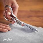 Gingher 8" Dressmaker's Fabric Scissors, Stainless Steel Shears, Sharp Knife Edge Steel Sewing Shears with Protective Sheath for Fabric Cutting and Tailoring, Chrome Plated Nickel Finish