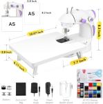 Magicfly Mini Sewing Machine with Extension Table, Dual Speed Portable Sewing Machine for Beginners with Light, Sewing Kit for Household Use, White