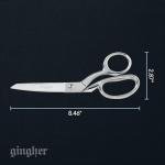 Gingher 8" Dressmaker's Fabric Scissors, Stainless Steel Shears, Sharp Knife Edge Steel Sewing Shears with Protective Sheath for Fabric Cutting and Tailoring, Chrome Plated Nickel Finish