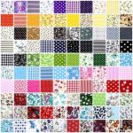 Tudomro 100 Pieces 10 x 10 Inches Cotton Fabric Squares Patchwork Quilting Fabric Bundles Layer Precut Quilt Material for DIY Craft Sewing Cloths Handmade Accessories(Floral)
