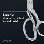 Gingher 8" Dressmaker's Fabric Scissors, Stainless Steel Shears, Sharp Knife Edge Steel Sewing Shears with Protective Sheath for Fabric Cutting and Tailoring, Chrome Plated Nickel Finish
