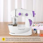 Magicfly Mini Sewing Machine with Extension Table, Dual Speed Portable Sewing Machine for Beginners with Light, Sewing Kit for Household Use, White