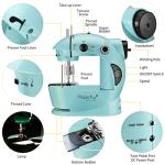Magicfly Mini Sewing Machine with Extension Table, Dual Speed Portable Sewing Machine for Beginners with Light, Sewing Kit for Household Use, Blue