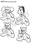 Simplicity 2613 Cute Stuffed Animal Sewing Pattern for Children and Toddlers by Elaine Heigl Designs, One Size