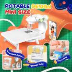 Royalsellpro Mini Sewing Machine with 123 Pcs Sewing Kit for Beginners, Dual Speed Portable Sewing Machine with Light and Finger Guard Suitable for Household, Travel