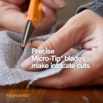 Fiskars Original Orange Handled Scissors 2-Piece Set, 5" Micro Tip and 8" Stainless Steel Scissors, Paper and Fabric Supplies for Office and Arts and Crafts Set, Orange