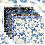 6 Pcs 20'' x 16'' Fat Quarters Cotton Bundle Fabric Japanese Style Squares Patchwork Wrapping Cloth Printed Quilting for DIY Patchwork Sewing(Bright Style)