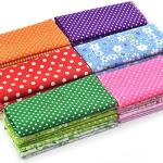 9.8X 9.8 42Pcs Cotton Print Fabric Bundle Squares Pre-Cut Multicolor Design Printed Quilting Sewing Floral for Quilting Patchwork DIY Craft Scrapbooking Cloth (Red/Yellow/Green/Blue/Pink/Purple)