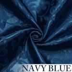 Manyshofu Jacquard Satin Fabric by The Yard - 60 Inch Wide, Shiny Brocade Navy Blue Fabric Smooth & Floral Damask Fabric for DIY Decorations, Craft, Wedding Dress, Costumes, Fashion, Sewing(1 Yard)
