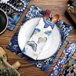 6 Pcs 20'' x 16'' Fat Quarters Cotton Bundle Fabric Japanese Style Squares Patchwork Wrapping Cloth Printed Quilting for DIY Patchwork Sewing(Bright Style)