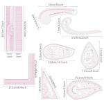 Fashion Clear Metric Sewing Ruler Set,French Curve Pattern Rulers for Beginners, Tailors, Designers, Quilting, Embroidery, Cross Stitch, Crochet, Knitting 9pcs