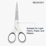 Westcott 5-Inch Micro-Tip & 8-Inch Bent Craft Fabric Scissors - Titanium Bonded Blades for Heavy Fabric and Precise Snips, 2 Pack