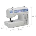 Brother CS7205 Computerized Machine, 150 Built Stitches, 1 Font, Wide Table, 11 Sewing Feet, White