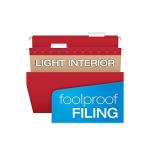 Pendaflex Hanging File Folders, Letter Size, Assorted Colors, 1/5-Cut Adjustable Tabs, 25 Per Box (81663)