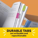 Post-it Tabs, 1 in Solid, Aqua, Yellow, Pink, Red, Green, Orange, 6/Color, 36/Dispenser (686-ALOPRYT)