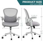 Smug Home Office Chair Ergonomic Desk Chair Mesh Computer Chair Modern Height Adjustable Swivel Chair with Lumbar Support/Flip-up Arms, Grey