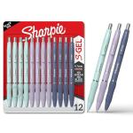 Sharpie S-Gel, Gel Pens, Medium Point (0.7mm), Assorted Fashion Barrels, Black Ink, 12 Count - Office, Teacher, School Supplies