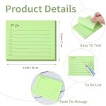 EOOUT 10 Pack Sticky Notes, 500 Sheets Self-Stick to Do List with Line, 3x4 Inch Adhesive Memo Sticky Notes Notepad Bulk, Home Office School Planner Reminder Supplies