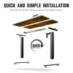 Veken 47.2" Standing Desk, Adjustable Height Office Desk with Wood Desktop, Computer Table for Home Work, Study and Gaming, Small Spaces, Modern Furniture，Brown