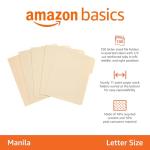 Amazon Basics File Folders with Tabs for Filing, 1/3-Cut Tab, Assorted Positions, 8.5x11 inches, Letter Size, Manila, Pack of 100