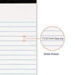 Amazon Basics Wide Ruled Lined Writing Note Pads, 8.5 inch x 11.75 inch, White, 12 Count (12 Pack of 50)