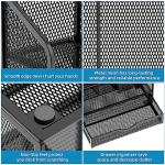 Marbrasse Mesh Pen Holder for Desk, Multi-Functional Pencil Organizer with Drawer, Desk Organizers and Accessories for Office Art Supplies (Black)