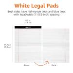 Amazon Basics Wide Ruled Lined Writing Note Pads, 8.5 inch x 11.75 inch, White, 12 Count (12 Pack of 50)