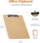 Amazon Basics Hardboard Office Clipboard, 6-Pack, Brown
