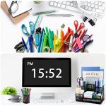 BCCICE Desk Organizers Caddy and Accessories with 7 Compartments + Pen Holder / 72 Clips Set, Drawer, Black Mesh Office Supplies Desktop Organizer for Home, Office Ect