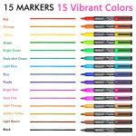 Shuttle Art Dry Erase Markers, 15 Colors Magnetic Whiteboard Markers, Fine Point, Perfect For Writing on Whiteboards, Dry-Erase Boards,Mirrors for School Office Home