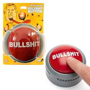 Bullshit Button – The Official Hilarious BS Button with Sound Effects & Flashing Light – Perfect Gag Gift for Friends, Family, and Co-workers - Batteries Included