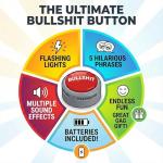 Bullshit Button – The Official Hilarious BS Button with Sound Effects & Flashing Light – Perfect Gag Gift for Friends, Family, and Co-workers - Batteries Included