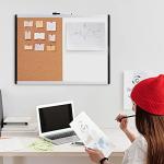 Amazon Basics Rectangular Magnetic Whiteboard & Cork Board Combo for Home, Office and Classroom, Plastic/Aluminum Frame, White,Yellow, 17" x 23"