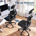 Yaheetech Ergonomic Office Chair, High Back Desk Chair with Headrest and Flip-up Armrest Lumbar Support for Home Office Meeting Room Study, Black
