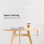 Lepro Small Desk Lamp with Clamp, LED Reading Lamps with 450LM, 3 Color Modes 10 Brightness, Dimmable USB Clip on Desk Light with Gooseneck Swing Arm for Nail, Home Office and Dorm (White)