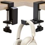 JAKO Headphone Stand for Desk, Aluminum Alloy Foldable Headphone Holder - Headset Stand Hook Mount, PC Gaming Headset Holder Under Desk Clamp for Office, Computer, Student Class Table, Handmade Table