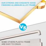 TSJ OFFICE Small White Board - 16" X 12" Portable Gold Aluminum Framed Whiteboard, Magnetic Dry Erase Board with a Handle, to Do List Notepad for Office, Home, School